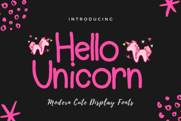Hello Unicorn Font Poster 1