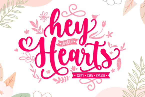 Hey Lovely Hearts Font Poster 1