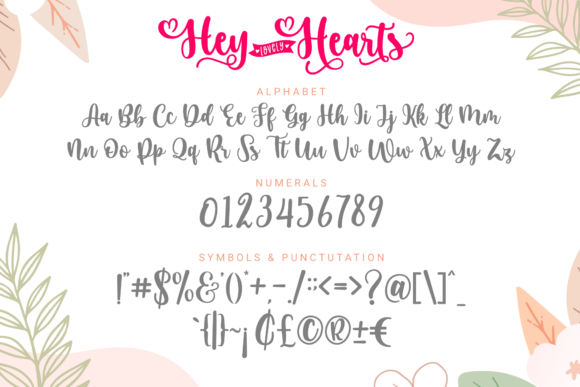 Hey Lovely Hearts Font Poster 2