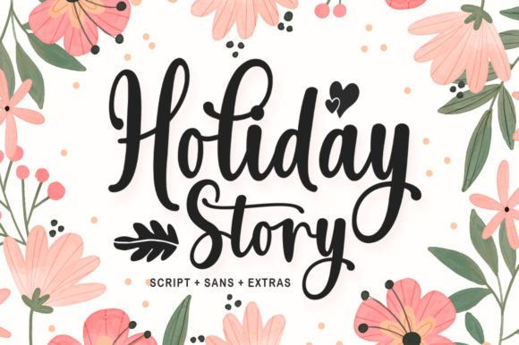 Holiday Story Duo Font Poster 1