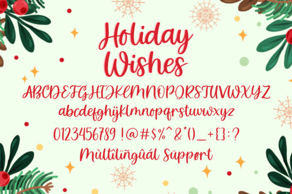 Holiday Wishes Font Poster 3