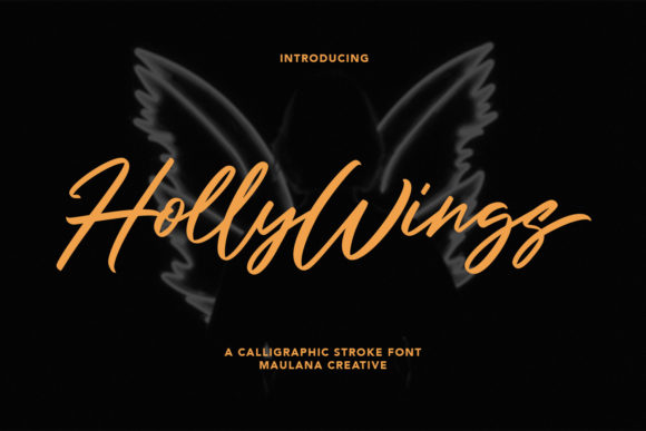 Holly Wings Font Poster 1