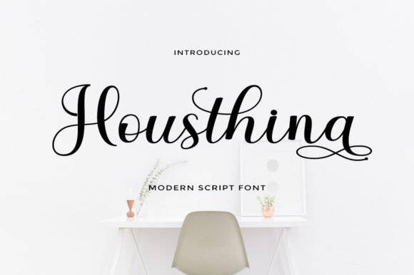 Housthina Script Font Poster 1