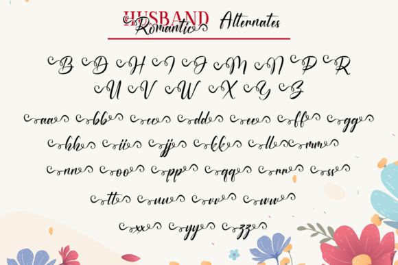 Husband Romantic Font Poster 11