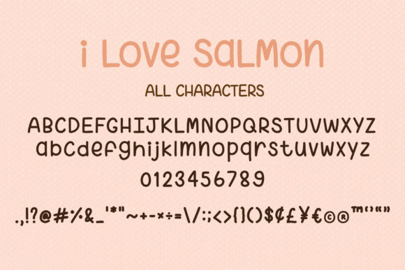 I Love Salmon Font Poster 7