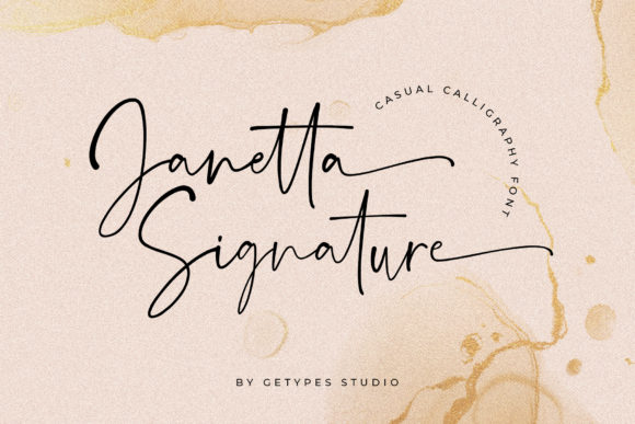 Janetta Signature Font Poster 1