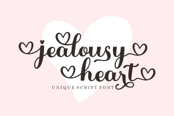 Jealousy Heart Font Poster 1