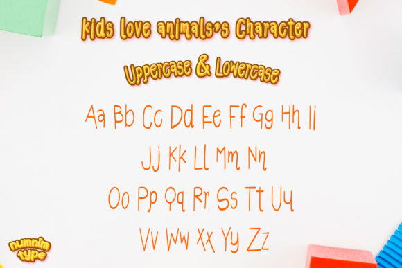 Kids Love Animals Font Poster 2