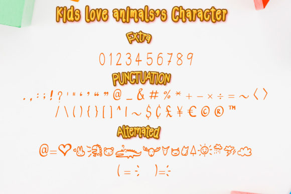 Kids Love Animals Font Poster 3