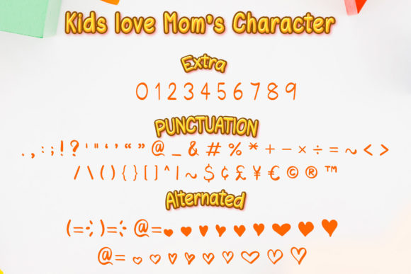Kids Love Mom Font Poster 3