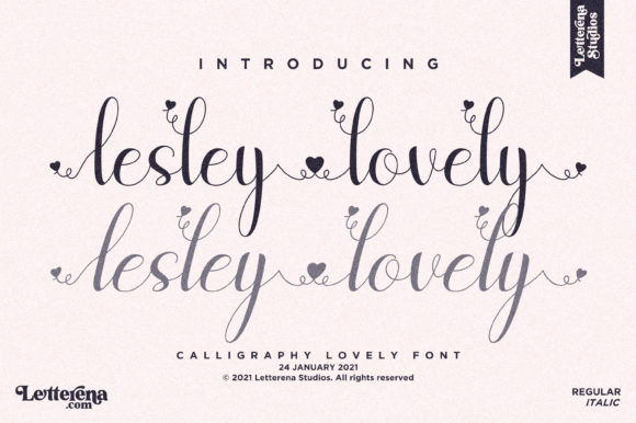 Lesley Lovely Font Poster 1