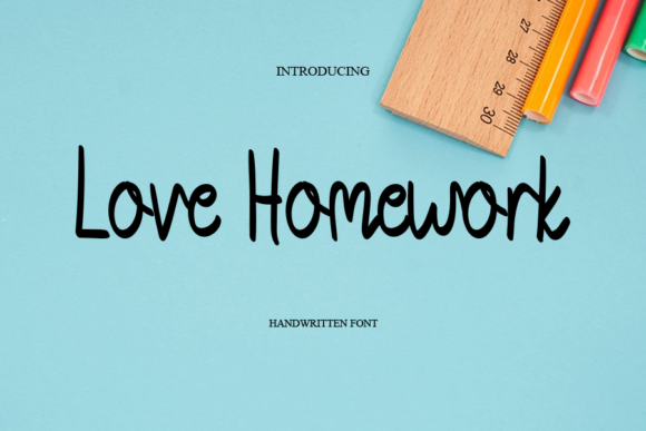 Love Homework Font Poster 1