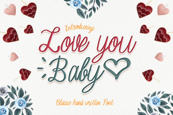 Love You Baby Font Poster 1
