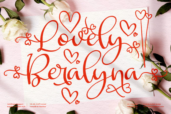 Lovely Beralyna Font Poster 1