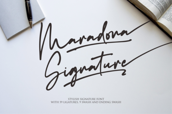 Maradona Signature Font Poster 1