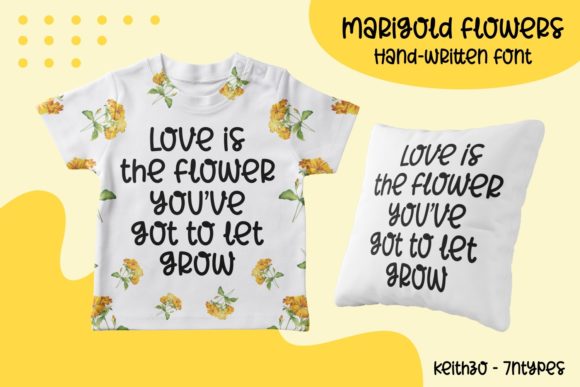 Marigold Flowers Font Poster 2