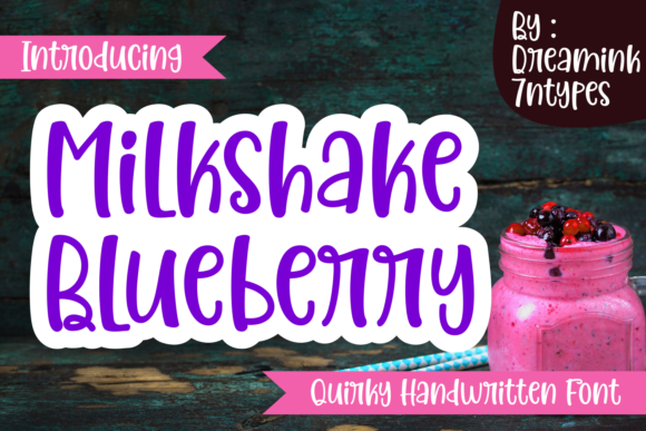 Milkshake Blueberry Font Poster 1