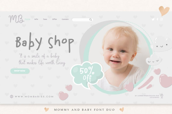 Mommy & Baby Font Poster 5