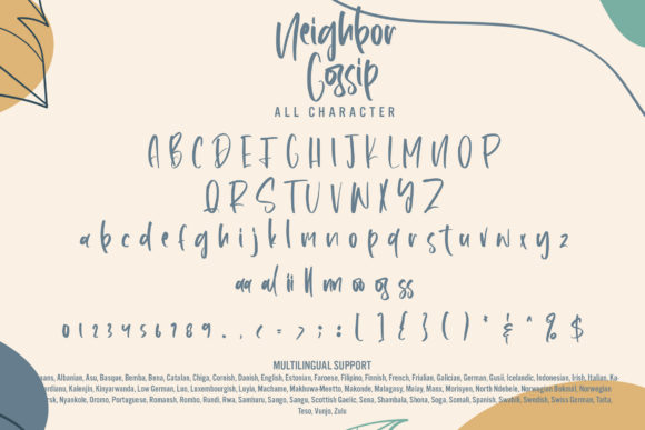 Neighbor Gossip Font Poster 6