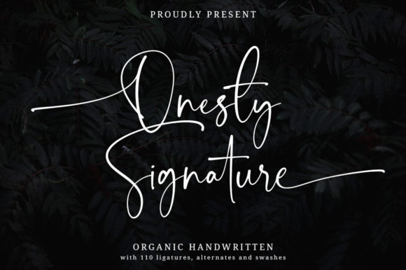 Onesty Signature Font Poster 1