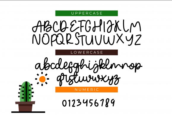 Pot and Cactus Font Poster 3