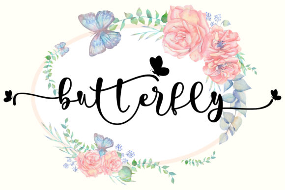 Pretty Butterfly Font Poster 1