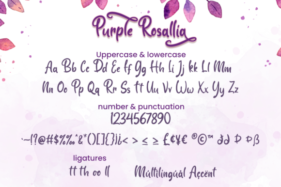 Purple Rosallia Font Poster 7