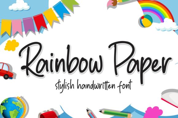 Rainbow Paper Font Poster 1