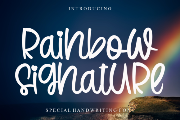 Rainbow Signature Font Poster 1