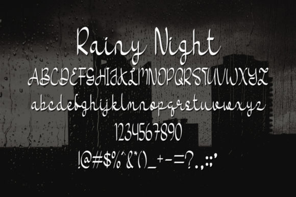 Rainy Night Font Poster 5