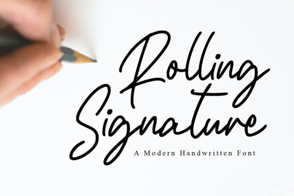 Rolling Signature Font Poster 1
