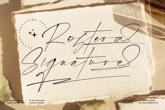 Rostera Signature Font Rostera Signature Font Poster 1