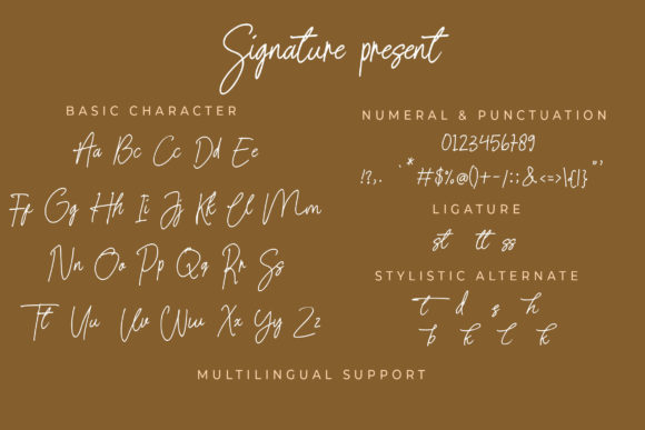 Signature Present Font Poster 8