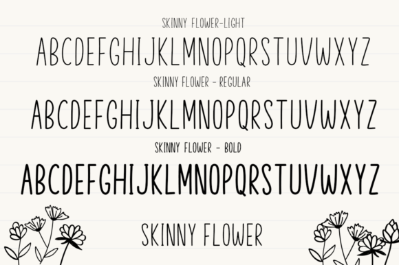 Skinny Flower Font Poster 8