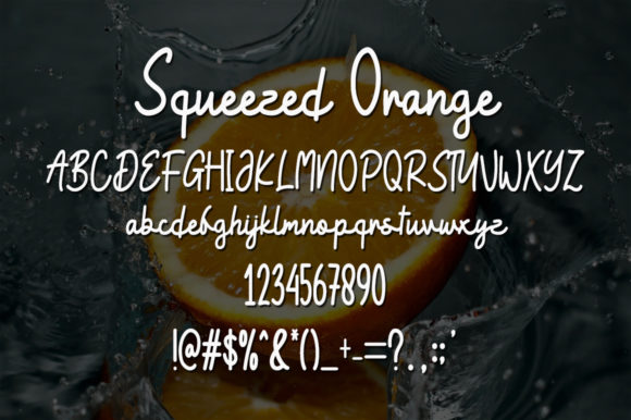 Squeezed Orange Font Poster 4