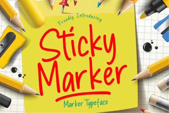 Sticky Marker Font Poster 1