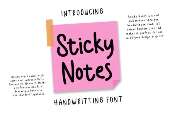 Sticky Notes Font Sticky Notes Font Poster 1
