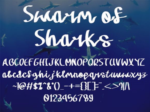 Swarm of Sharks Font Poster 5