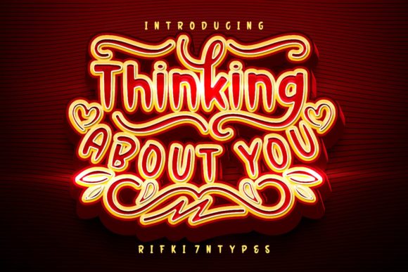 Thinking About You Font Poster 1