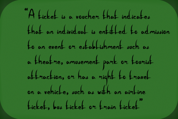 Ticket Font Poster 3