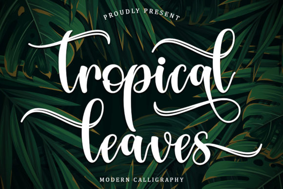 Tropical Leaves Font Poster 1