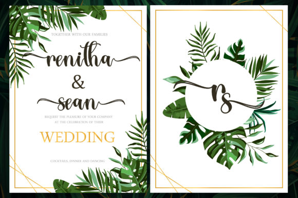 Tropical Leaves Font Poster 2