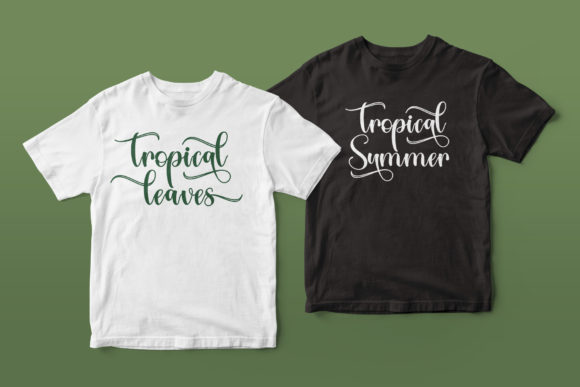 Tropical Leaves Font Poster 3