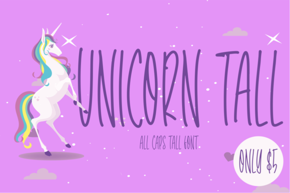 Unicorn Tall Font Poster 1