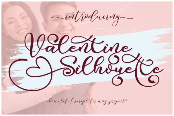 Valentine Silhouette Font Poster 1