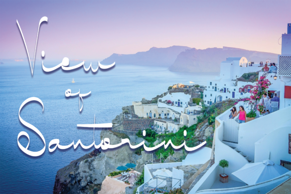 View of Santorini Font Poster 1