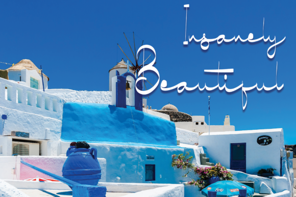 View of Santorini Font Poster 2