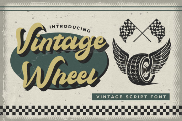 Vintage Wheel Font Poster 1