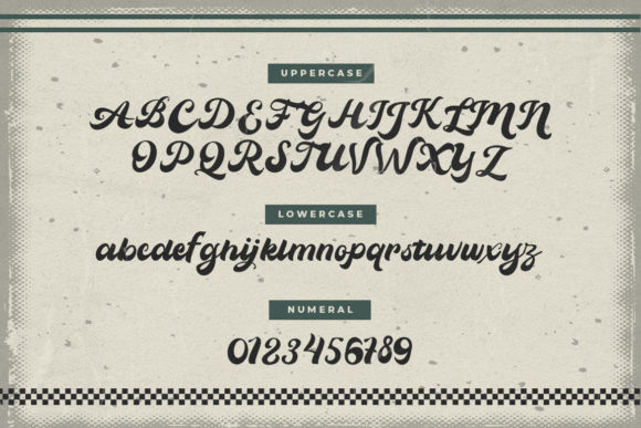 Vintage Wheel Font Poster 2