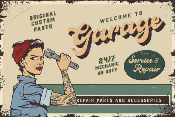 Vintage Wheel Font Poster 4